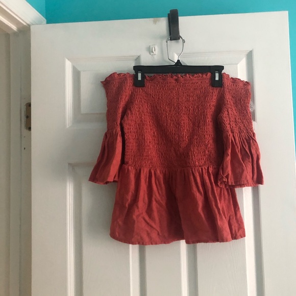 Blue Rain Off the ShoulderTop - Picture 2 of 6